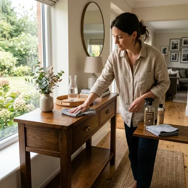 Console table cleaning and care routine