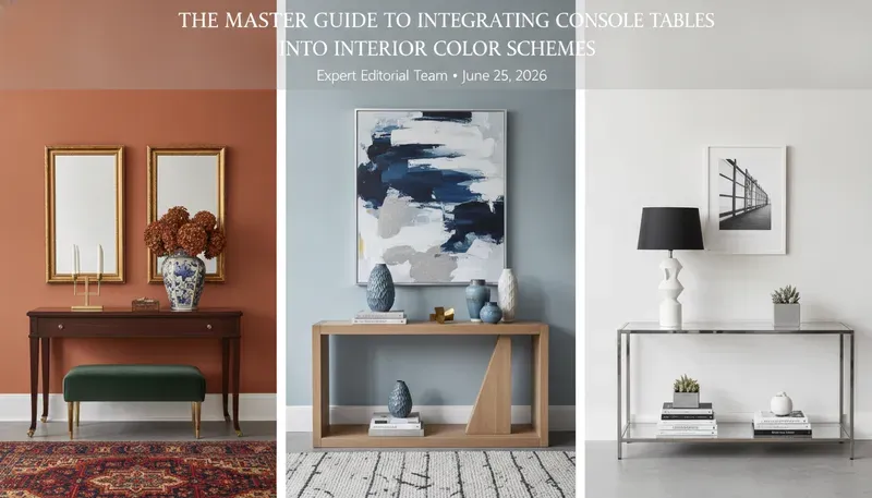 Console table in a room showing coordinated color scheme