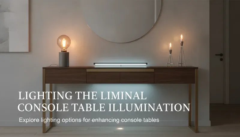 Lighting options for console tables including lamps and wall sconces