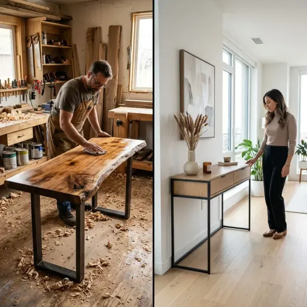 Custom versus ready-made console table comparison