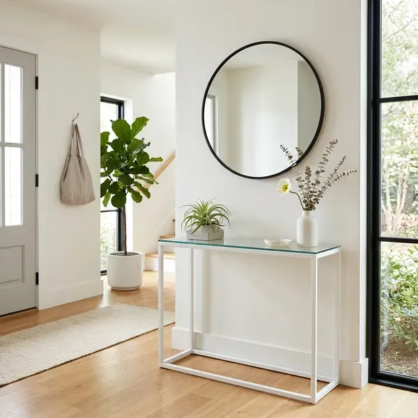 Hypoallergenic console table material selection