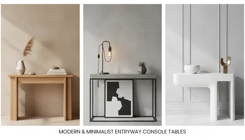 Modern and minimalist console table styles for entryway decor
