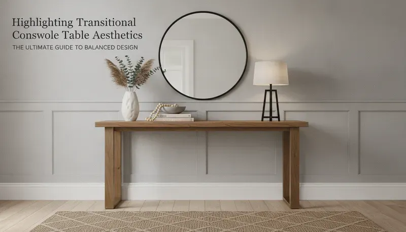 Transitional console table design blending traditional elegance with modern minimalism