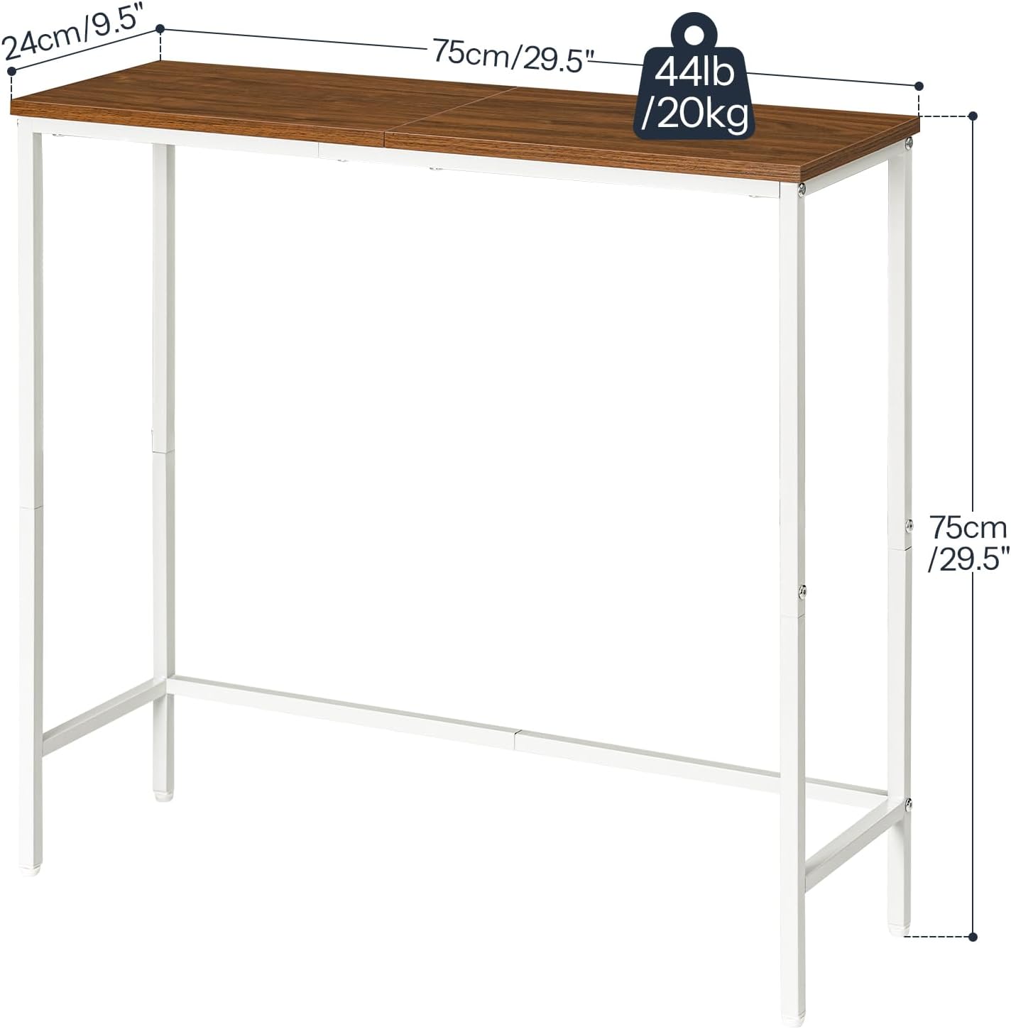 HOOBRO Narrow Console Table, 29.5" Small Entryway Table, Thin Sofa Table, Side Table, Display Table, for Hallway, Bedroom, Living Room, Foyer, Black BK75XG01 — photo 3