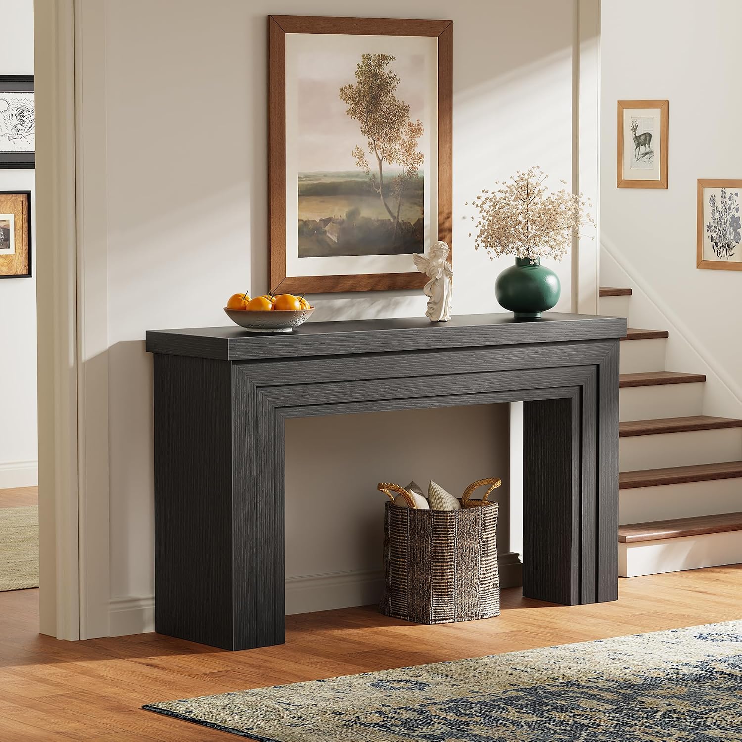 Huuger 54 Inch Entryway Table, Rectangular Console Table for Living Room | Farmhouse Sofa Table Behind the Couch, Long for Entrance, Hallway, Foyer, Black — photo 3